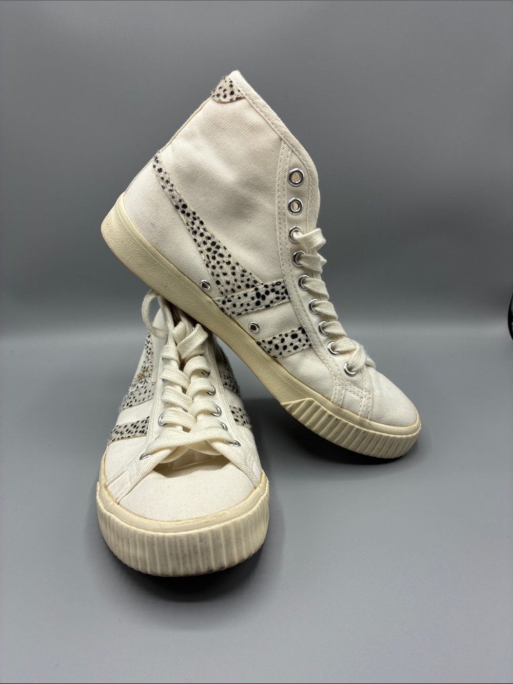 Gola Tennis Mark Cox High CLB093 White Canvas Lifestyle Sneakers 7